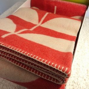 Orla Kiely - Giant Stem -  Apricot Wool Throw Blanket